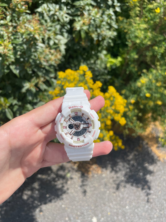 BlushRose Baby G-Shock For Women - White & Pink Analog Watch